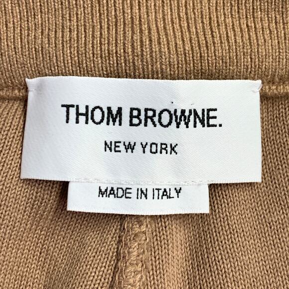THOM BROWNE Size 0 Brown Cream Cotton Blend Stripe Casual Pants - Picture 6 of 8